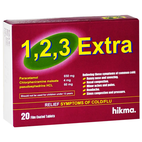 One Two Three Extra 20 Film Coated Tablets