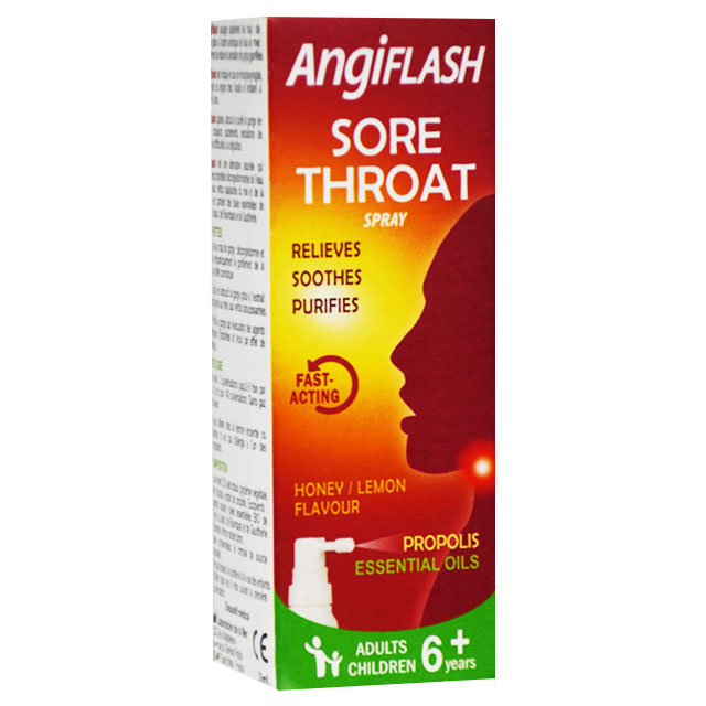 Angiflash Sore Throat Oral Spray (+6 Years) 20ml