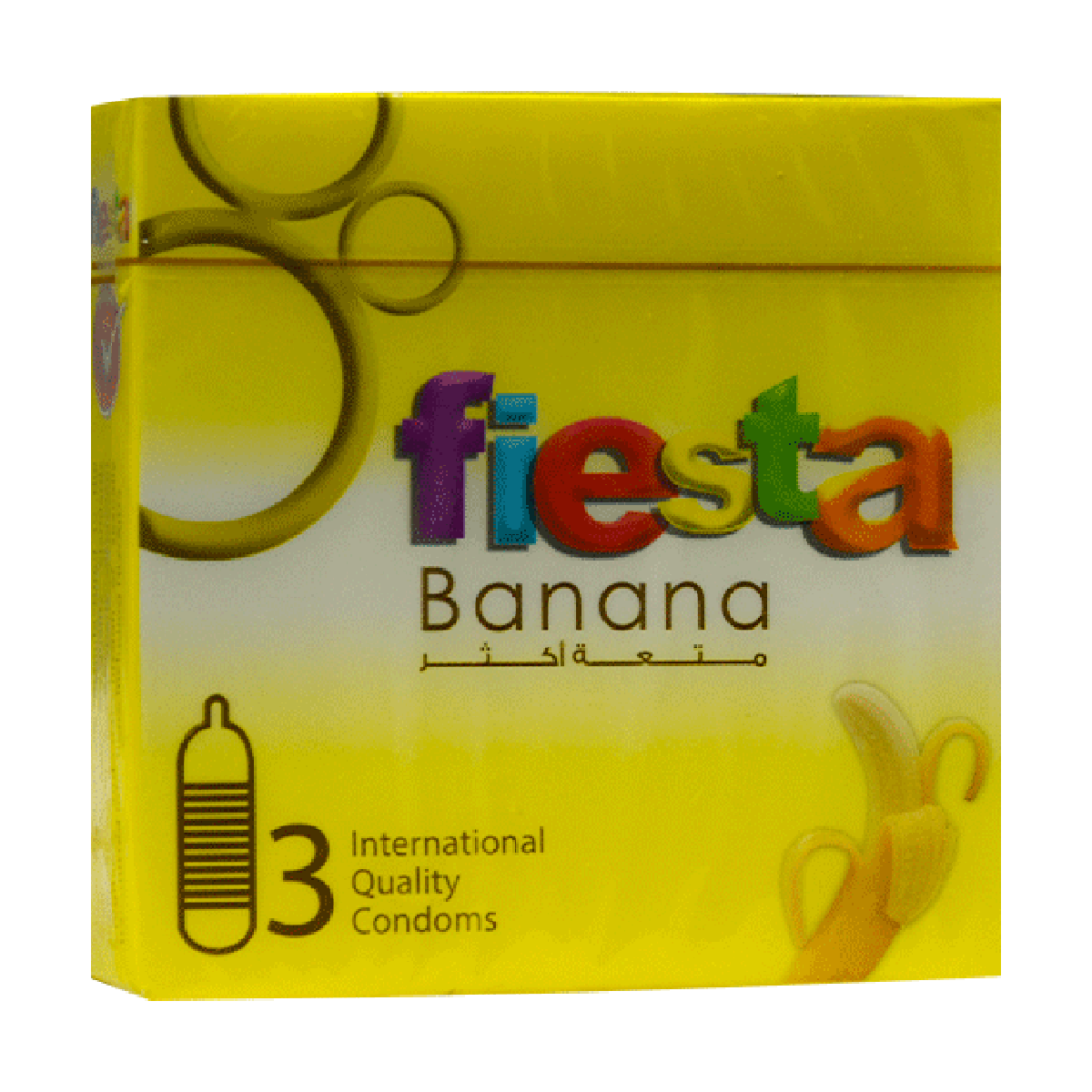 Fiesta Banana Flavor Condoms 3pcs
