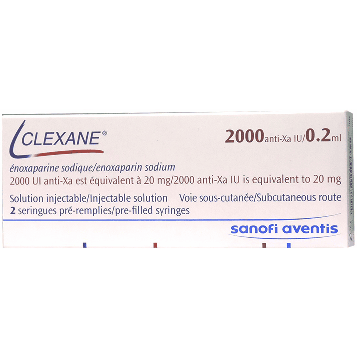 Clexane 20mg 2 Prefilled Syringe (Refrigerated)