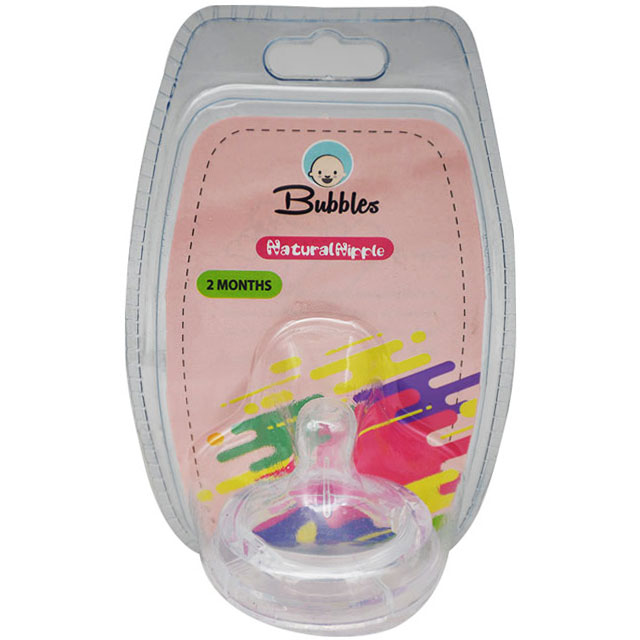 Bubbles Natural Nipple Silicone (2)Month