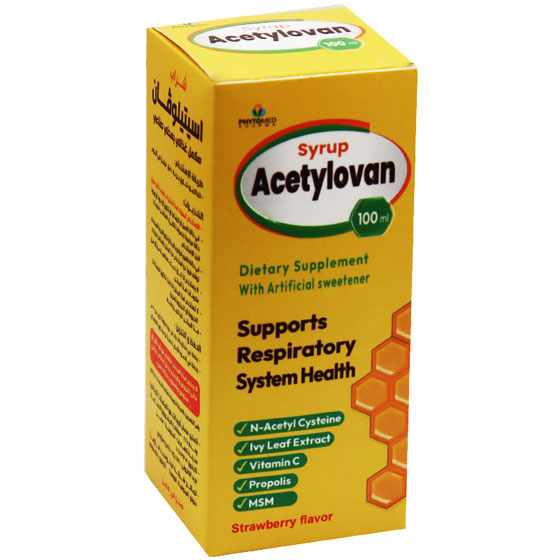 Acetylovan Strawberry Flavor Syrup 100ml
