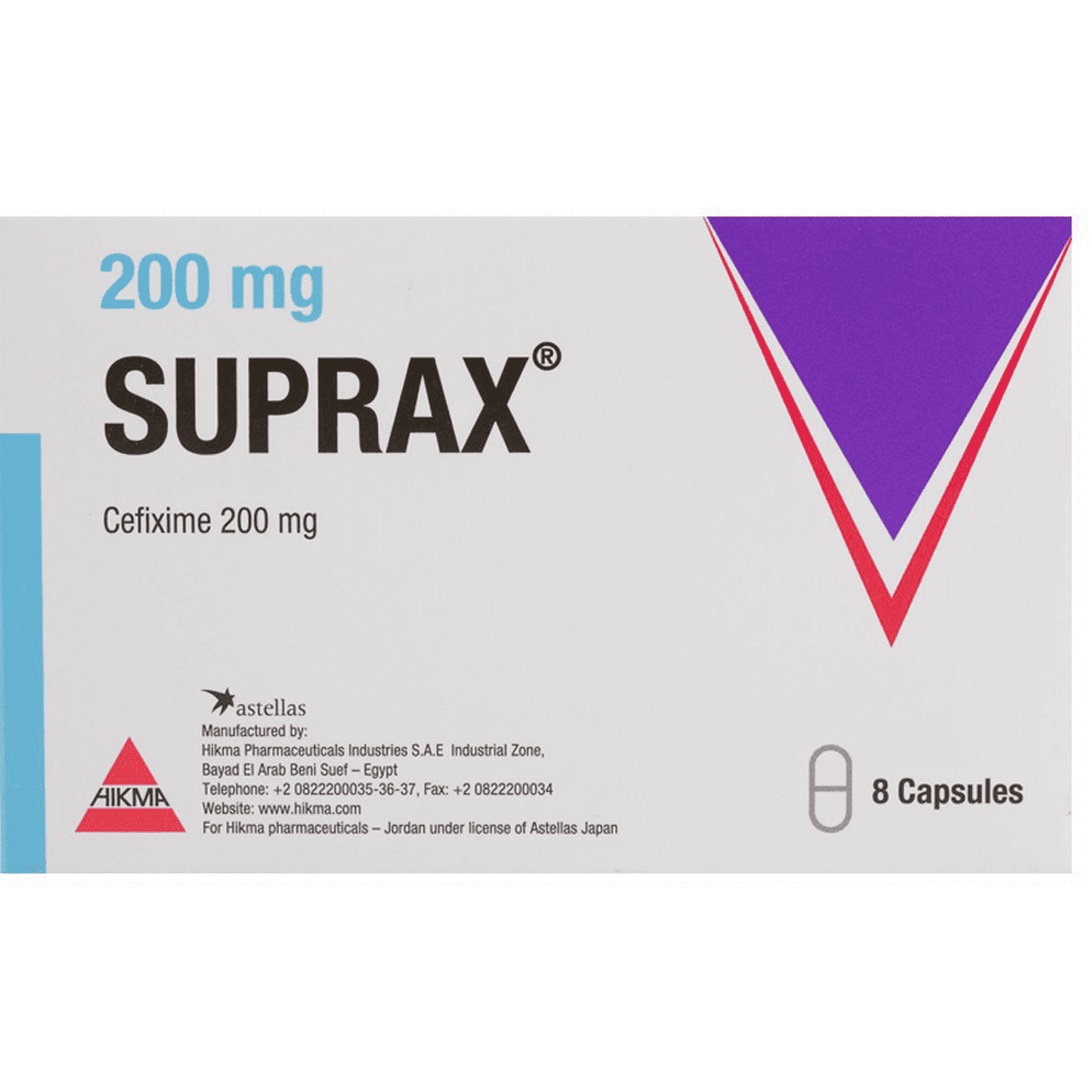Suprax 200 mg 8 Capsules