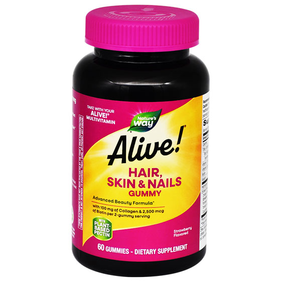 Alive Hair and Skin and Nails Strawberry 60 Gummy