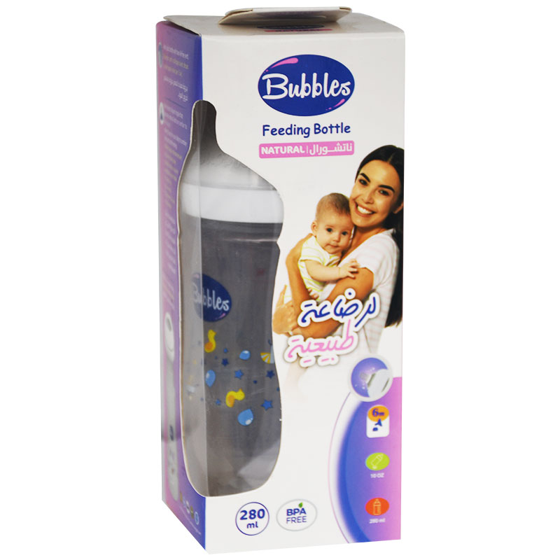 Bubbles Natural Bottle White (6) M 280ml