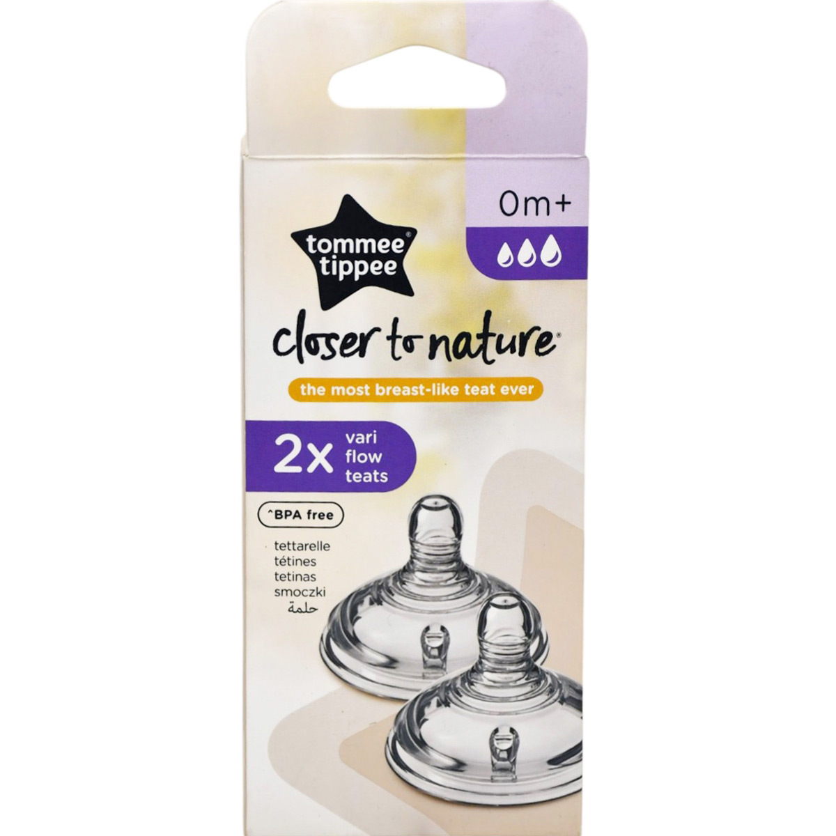 Tommee Tippee Closer to Nature Variable Flow Teat (0 Month+) 2 Pieces