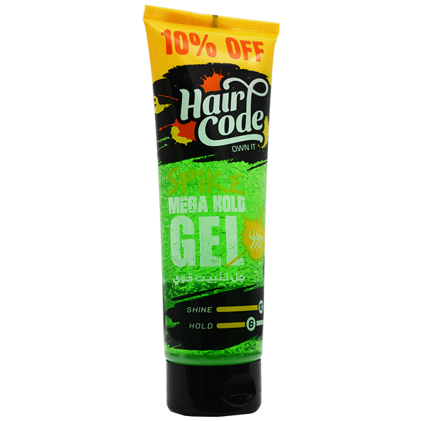 Hair Code Spike Mega Hold Green Gel 250ml+10% Discount (Offer Pack)