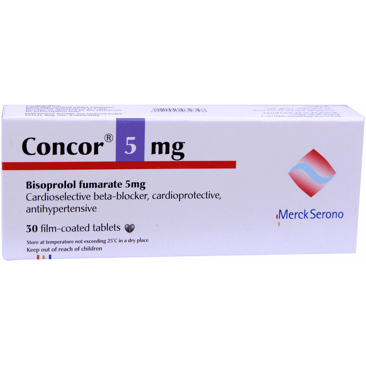 Concor 5mg 30 Scored Film Coated Tablets