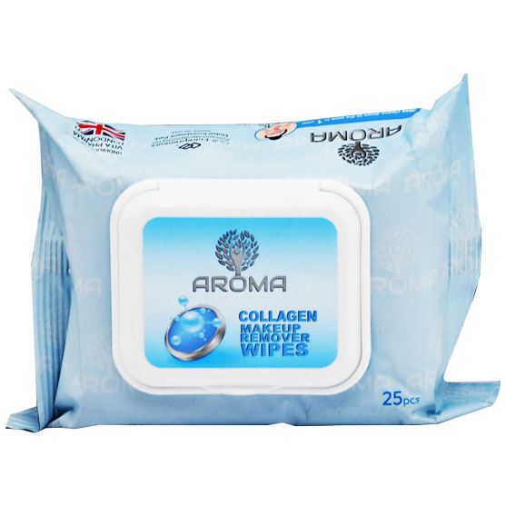 Aroma Collagen Makeup Remover Wipes 25 Pieces