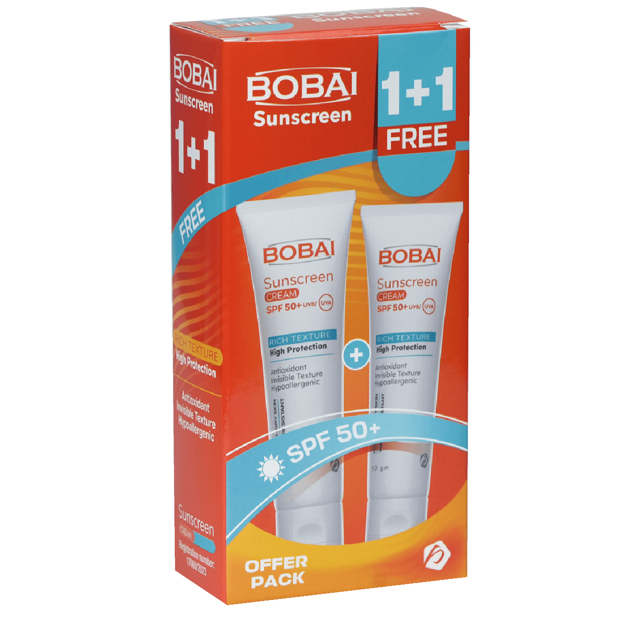 Bobai Sunscreen Spf(50+) Cream 2X50gm (Offer Pack)