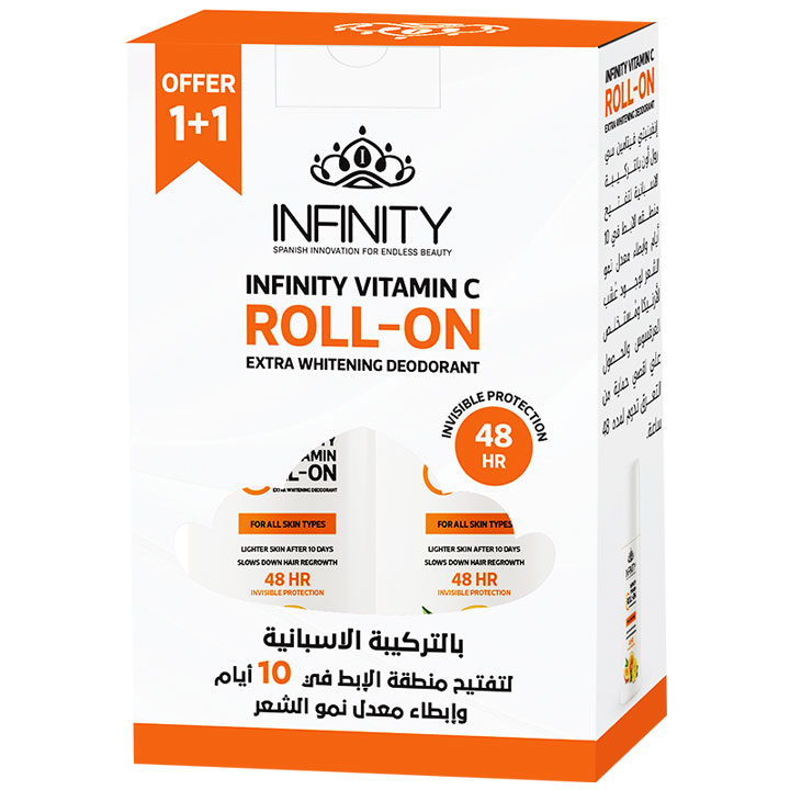 Infinity Vitamin C Whitening Deodorant Roll On 2X80ml 1+1 Free (Offer Pack)